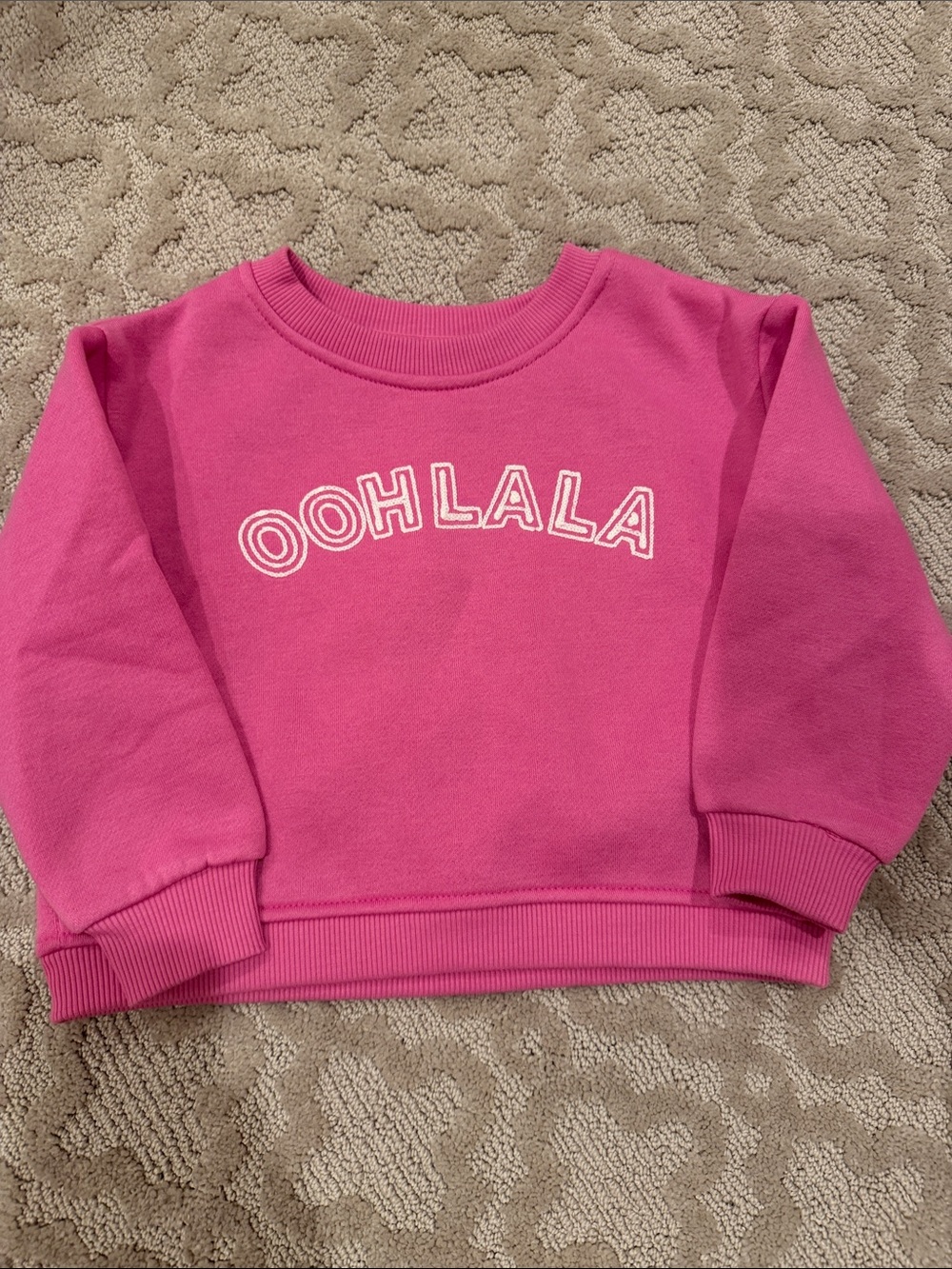 GB girls Bright Pink "OOH LALA" Pullover Sweatshirt